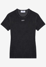 Off-White OFF Stamp Washed Ribbed T-shirt Gray OWAA065F24JER001/P_OFFW-0701