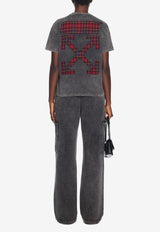 Off-White Check Flan Arrow Faded T-shirt Gray OWAA089F25JER0031301_GREY