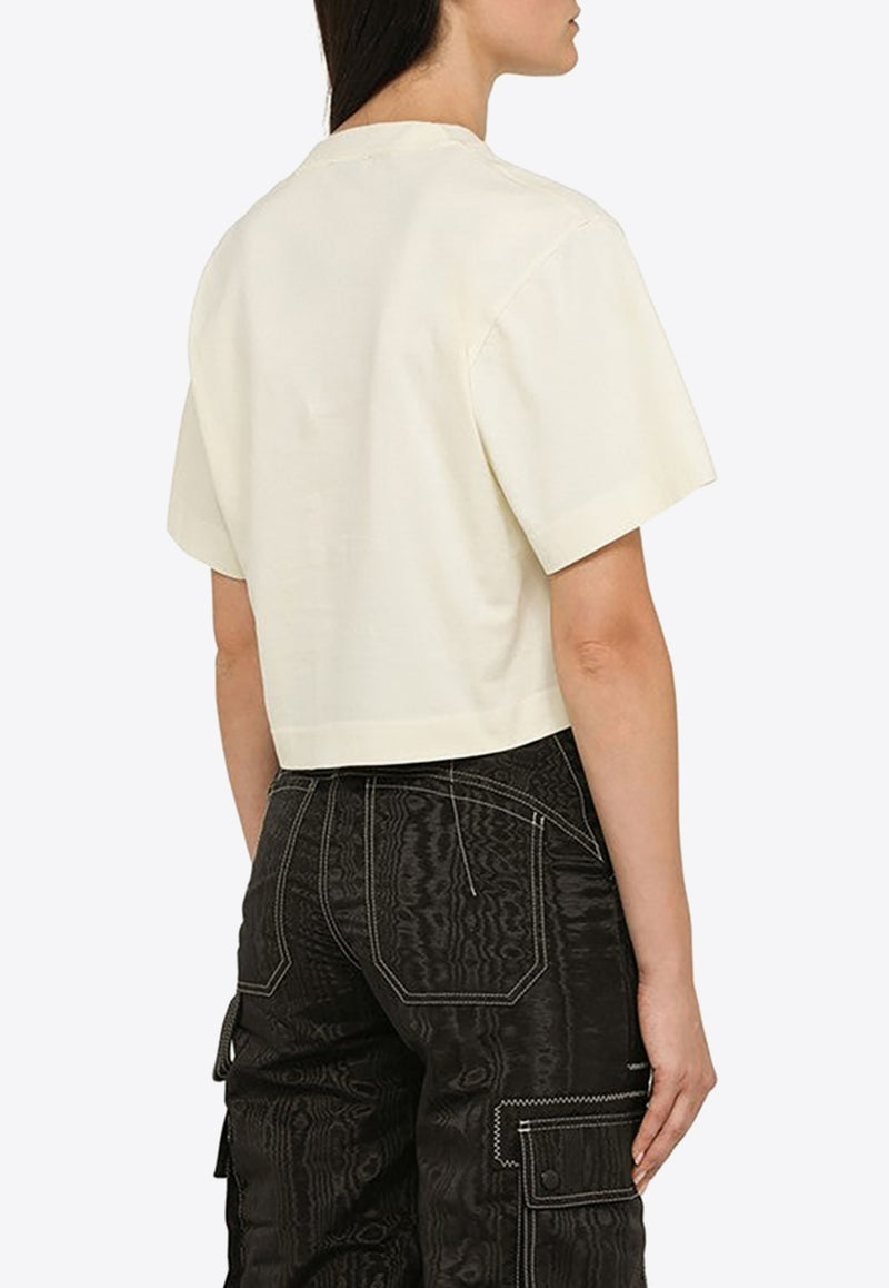Off-White Arrows Pearls Cropped T-shirt Cream OWAA090F23JER002/N_OFFW-6110