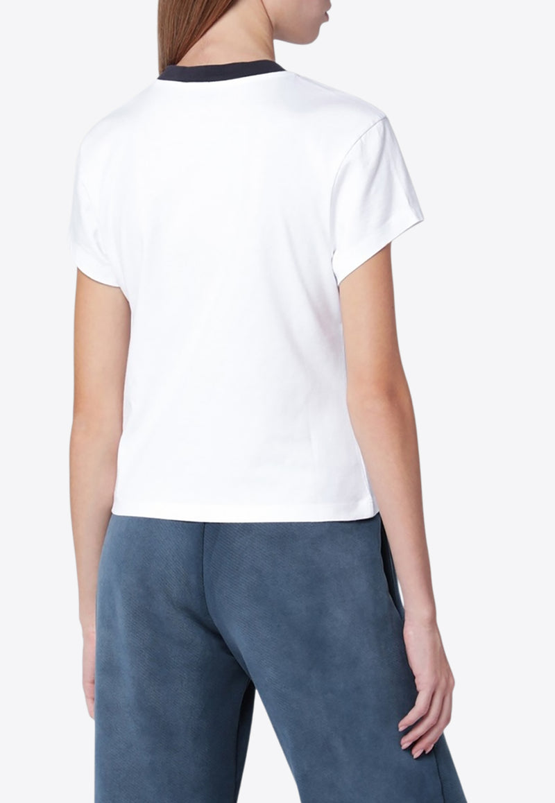 Off-White Logo Embroidered Crewneck T-shirt White OWAA112F25JER001/R_OFFW-0148