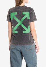 Off-White Eagle Print Faded T-shirt Gray OWAA13EF25JER0011301_PRINTED