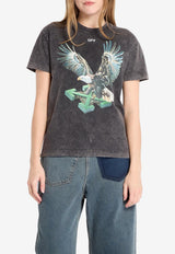 Off-White Eagle Print Faded T-shirt Gray OWAA13EF25JER0011301_PRINTED
