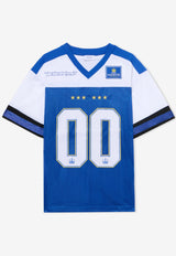 Off-White 00 Royal Mesh Football Jersey T-shirt Blue OWAA13GF25JER0014801_BLUE