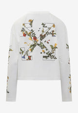 Off-White Floral Print Long-Sleeved T-shirt White OWAB038F25JER0010110_WHITE MULT