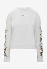 Off-White Floral Print Long-Sleeved T-shirt White OWAB038F25JER0010110_WHITE MULT