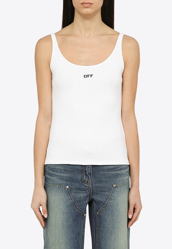 Off-White Logo-Embroidered Crewneck Tank Top OWAD072C99JER002/O_OFFW-0110