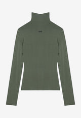 Off-White OFF Stamp Turtleneck Sweater Green OWAD122F24JER001/P_OFFW-5810