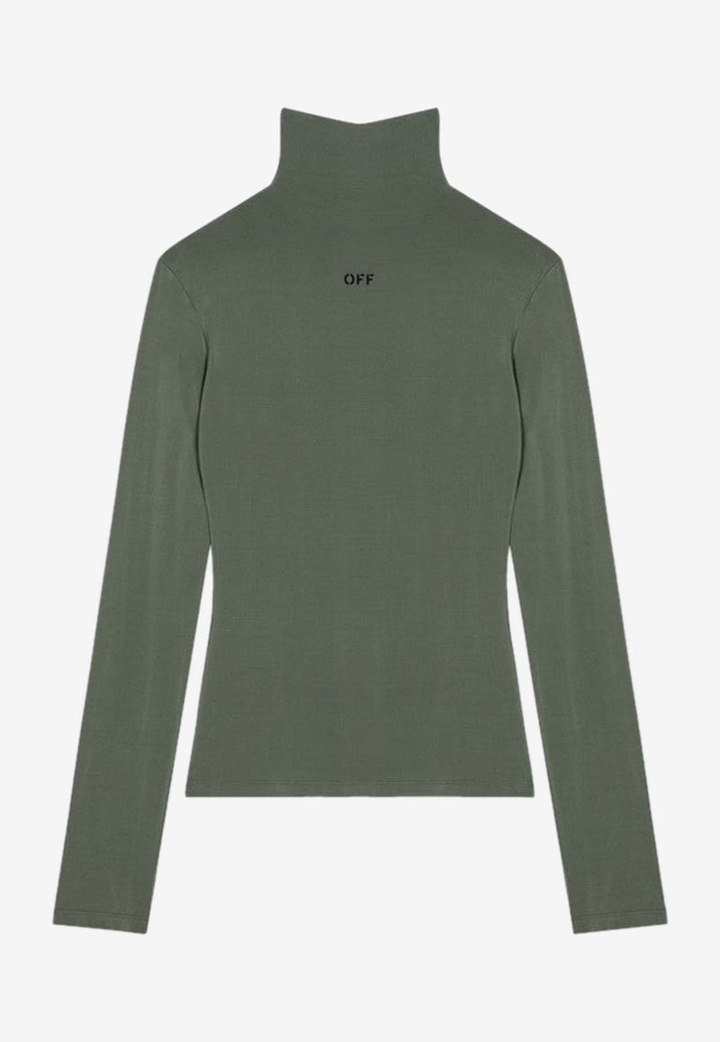 Off-White OFF Stamp Turtleneck Sweater Green OWAD122F24JER001/P_OFFW-5810