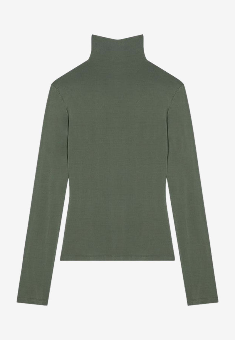 Off-White OFF Stamp Turtleneck Sweater Green OWAD122F24JER001/P_OFFW-5810