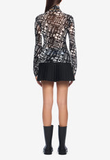 Off-White All-Over Logo Long-Sleeved Mesh Top Black OWAD122F25JER0020C00_BLACK WHIT