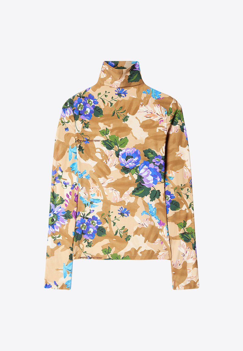 Off-White Camouflage Floral Print Top OWAD122S23JER003-6284 Multicolor