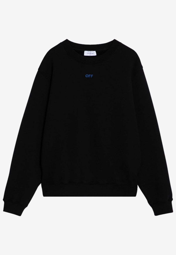 Off-White Embroidered Logo Crewneck Sweatshirt Black OWBA055F24FLE001/P_OFFW-1084