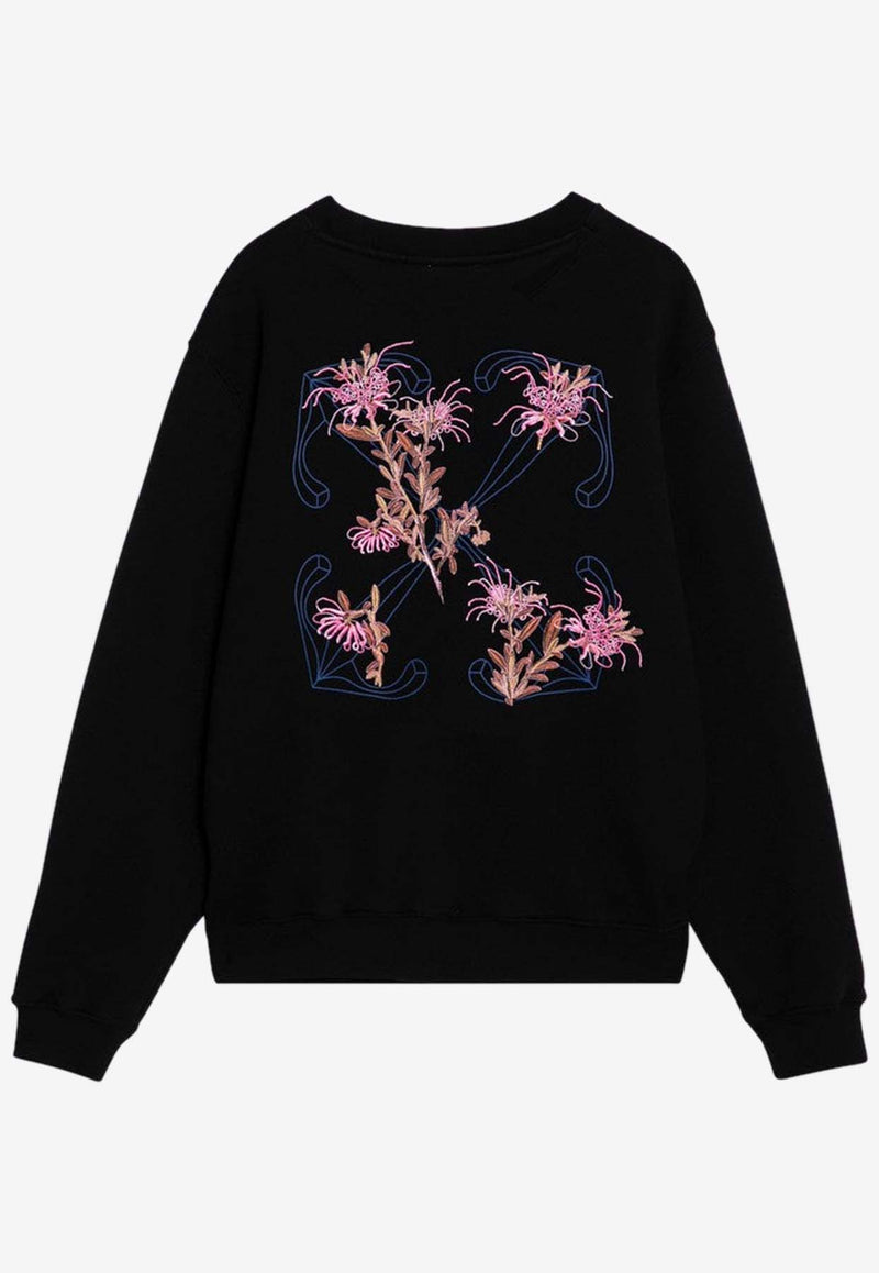 Off-White Embroidered Logo Crewneck Sweatshirt Black OWBA055F24FLE001/P_OFFW-1084