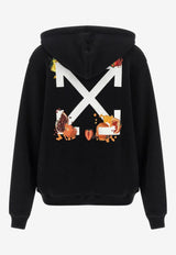 Off-White Fruit and Arrow Print Drawstring Hoodie Black OWBB035F25FLE0011001_BLACK