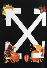 Off-White Fruit and Arrow Print Drawstring Hoodie Black OWBB035F25FLE0011001_BLACK