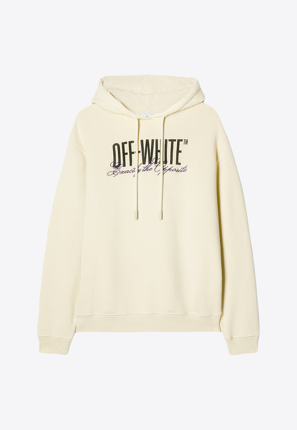 Off-White Logo Print Hooded Sweatshirt OWBB035S23JER006-6110 Beige