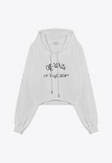 Off-White Logo Embroidered Cropped Hoodie White OWBB056F24FLE003/P_OFFW-0110