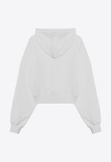 Off-White Logo Embroidered Cropped Hoodie White OWBB056F24FLE003/P_OFFW-0110