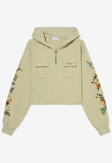 Off-White Floral Half-Zip Sweatshirt Green OWBB06BF25FLE0015010_PRINTED