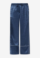 Off-White Monogram Satin Pants Blue OWCA18ZF25FAB0014800_BLUE