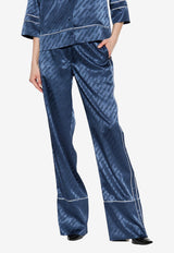 Off-White Monogram Satin Pants Blue OWCA18ZF25FAB0014800_BLUE