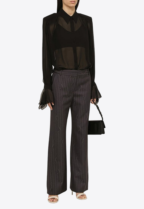 Off-White Pinstripe Wool-Blend Pants Gray OWCO012S24FAB002/O_OFFW-0707