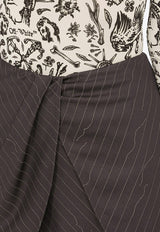 Off-White Twist Pinstripe Mini Skirt Gray OWCU009S24FAB002/O_OFFW-0700