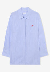 Off-White Striped Mini Shirt Dress Light Blue OWDG00EF25FAB0014026_LIGHT BLUE