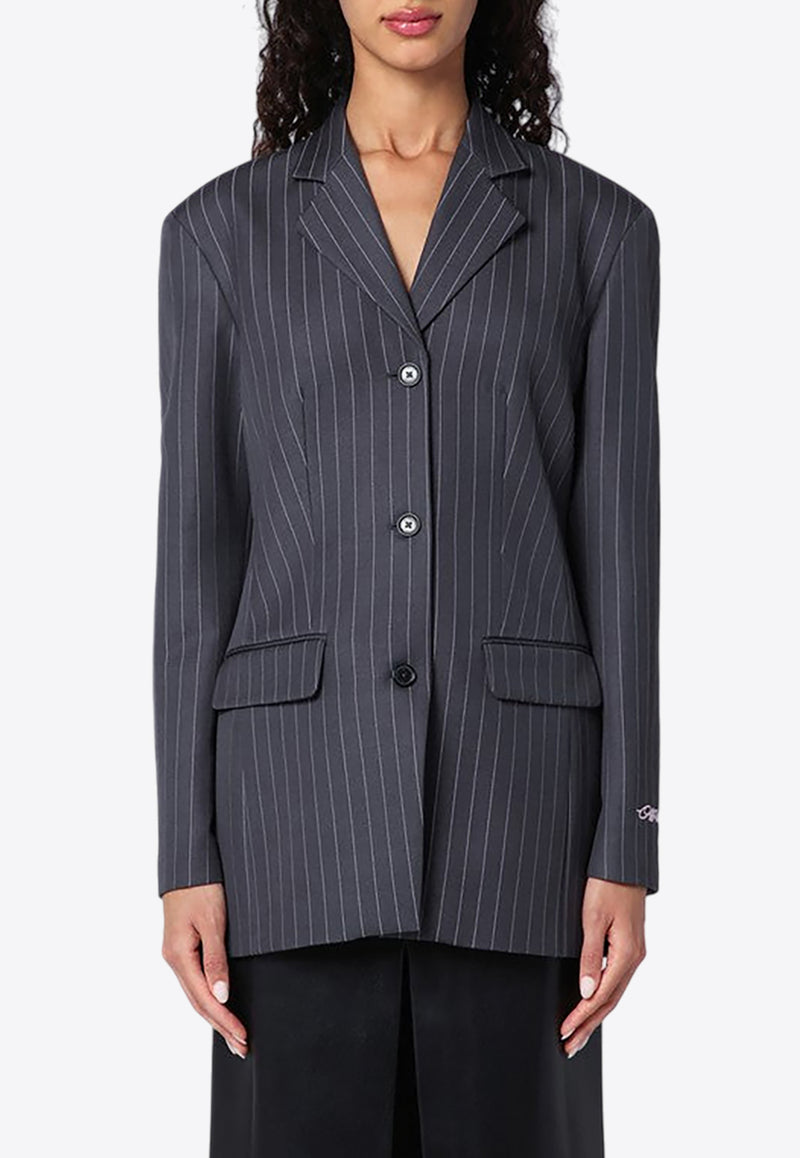 Off-White Single-Breasted Pinstripe Jacket Gray OWEF123F24FAB001/P_OFFW-073B