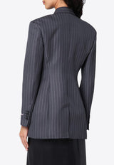 Off-White Single-Breasted Pinstripe Jacket Gray OWEF123F24FAB001/P_OFFW-073B