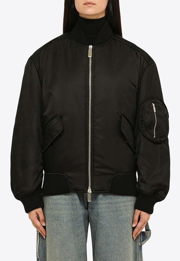 Off-White Zip-Up Padded Bomber Jacket OWEH028F23FAB001/N_OFFW-1010 Black