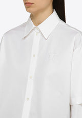 Off-White Logo Embroidered Double Layered Shirt White OWGE022S24FAB003/O_OFFW-0101