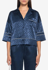 Off-White Jacquard Satin Pajama Shirt Blue OWGG008F25FAB0014800_BLUE