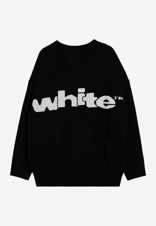 Off-White Shared Logo Intarsia Knit Sweater Black OWHE106F24KNI001/P_OFFW-1001