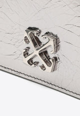 Off-White Logo Shoulder Bag in Metallic Leather OWNR032F23LEA002/N_OFFW-7200 Silver