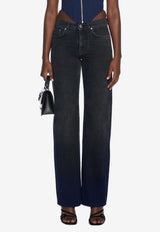 Off-White Spray Susy Straight-Leg Pants Blue OWYA069F25DEN003X300_DENIM