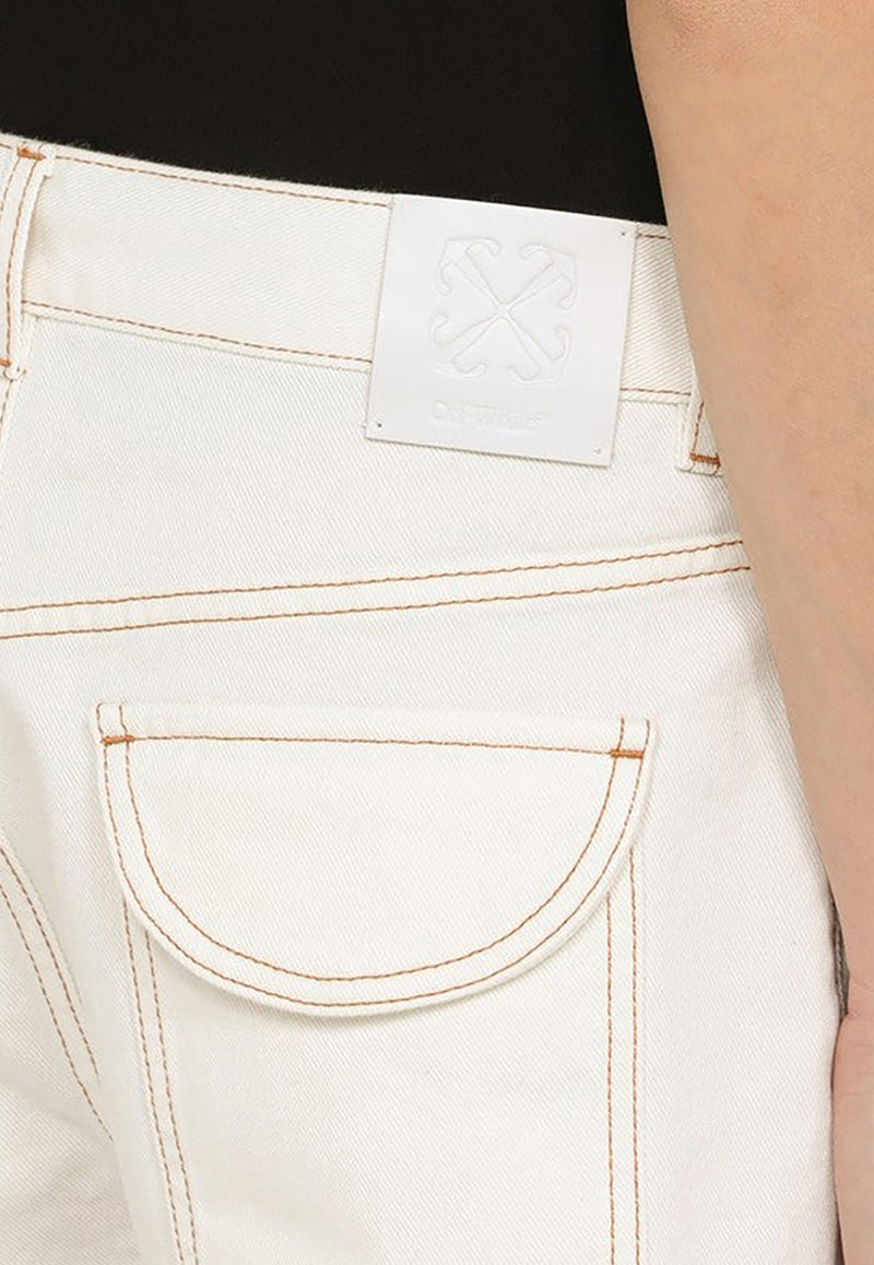 Off-White Vintage Mini Denim Shorts White OWYC015S24DEN002/O_OFFW-0100