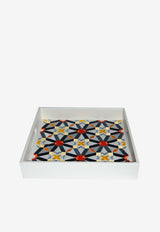 Stitch Oriental Pattern Leather Tray Multicolor EE1001O