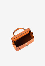 Kelly 25 in Orange Togo with Gold Hardware