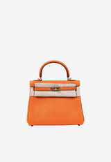 Kelly 25 in Orange Togo with Gold Hardware