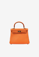 Kelly 25 in Orange Togo with Gold Hardware
