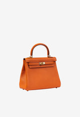 Kelly 25 in Orange Togo with Gold Hardware