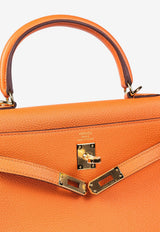 Kelly 25 in Orange Togo with Gold Hardware