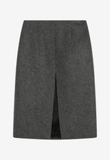Prada Wool Skirt with Front Slit Gray P107ZOOOC2O/R_PRADA-F0480