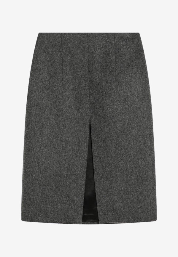 Prada Wool Skirt with Front Slit Gray P107ZOOOC2O/R_PRADA-F0480