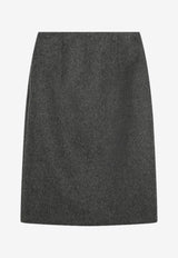 Prada Wool Skirt with Front Slit Gray P107ZOOOC2O/R_PRADA-F0480