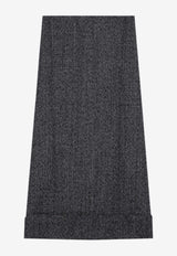 Prada Mouliné Wool Midi Skirt Black P117YOOO15K8/P_PRADA-F0002