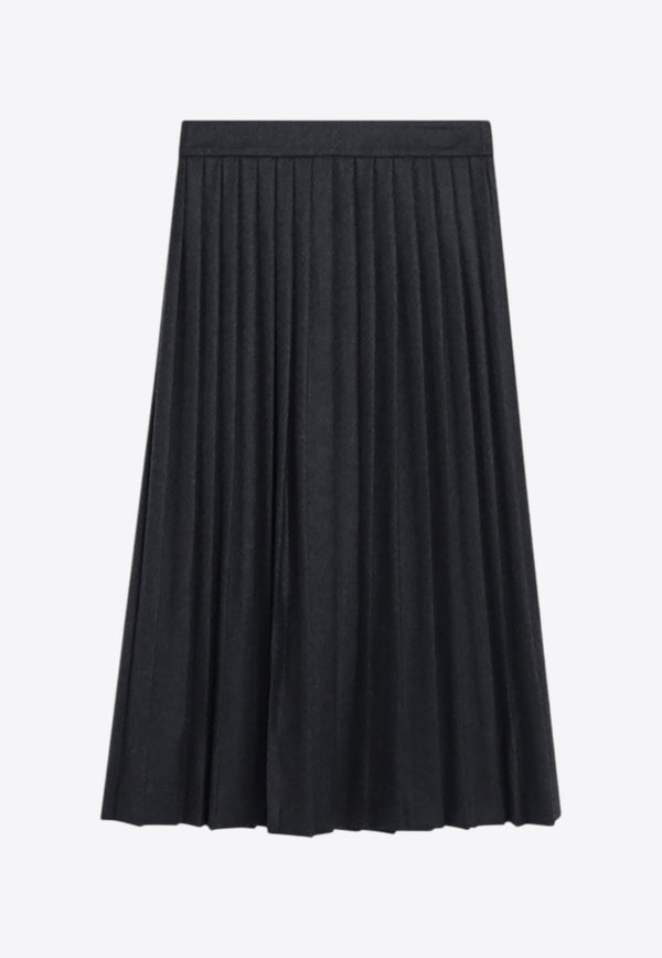Prada Safety-Pin Pleated Midi Skirt Gray P118ZOOO11GZ/R_PRADA-F0308