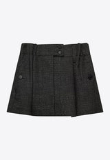 Prada Wool Mini Skirt with Vichy-Pattern Black P132ZGOOO17YS/R_PRADA-F0967