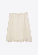 Prada Drawstring Silk Skirt White P142YROOO1522/P_PRADA-F0032